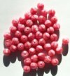 25 8mm Satin Pink Round Glass Beads